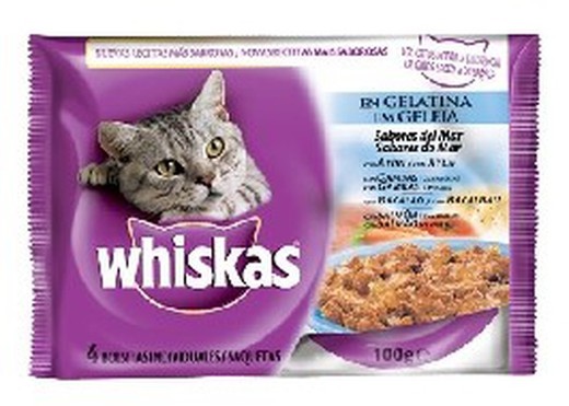 Whiskas multipack sabor mar bolsita comida húmeda para gatos