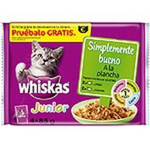 Whiskas simplemente bueno aves plancha comida húmeda para gatos