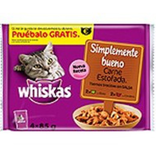 Whiskas simplemente bueno carnes estofadas comida húmeda para gatos