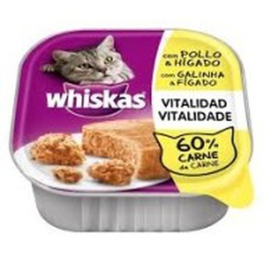 Whiskas tarrina  pollo higado comida húmeda para gatos