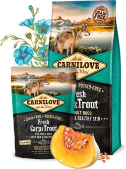 Carnilove Canine Adult Fresh Carpa Trucha Hair Skin pienso para perros
