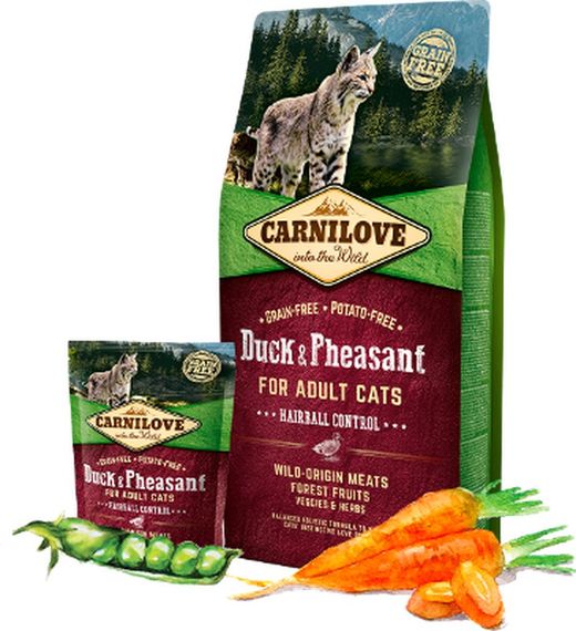 Carnilove feline pollo pato faisan hairball control pienso para gatos